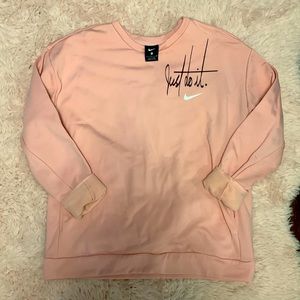 NIKE pink fleece crewneck